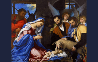 Lorenzo Lotto, Adorazione dei pastori, olio su tela